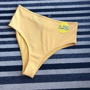 Yellow High-Waisted Bikini Bottoms